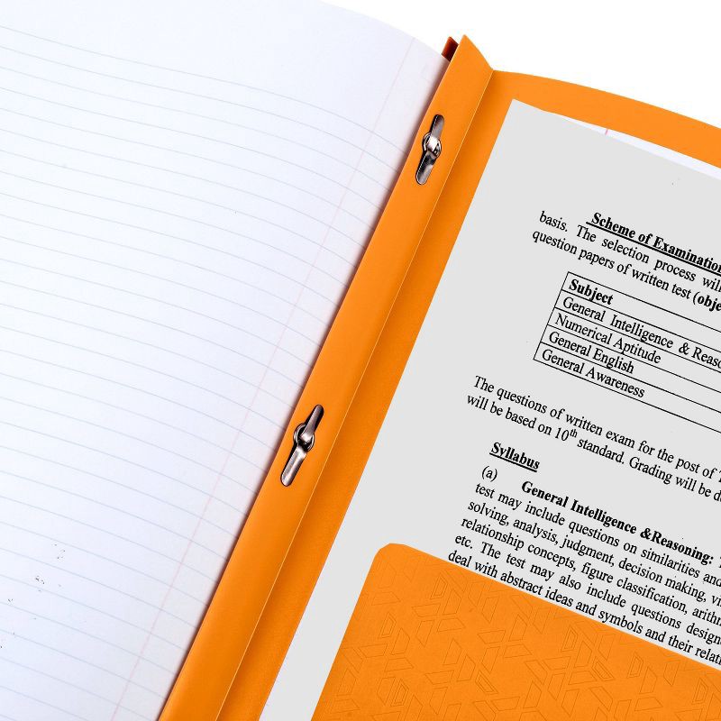 slide 5 of 8, Five Star 2 Pocket Plastic Folder with Prongs Orange, 1 ct