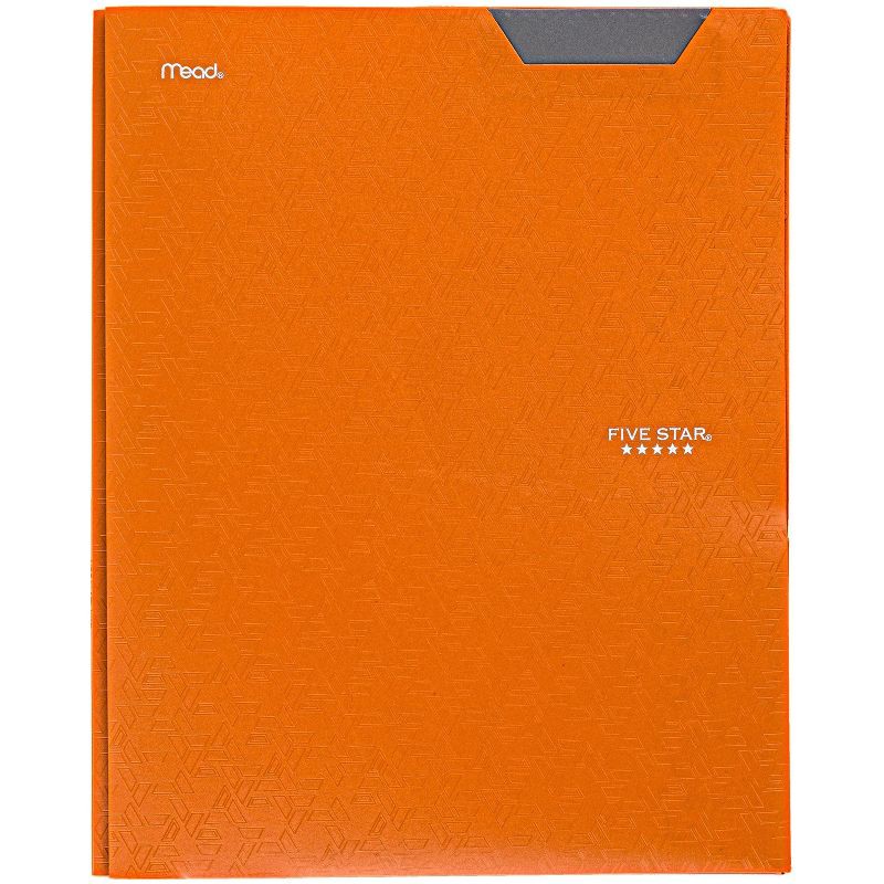 slide 4 of 8, Five Star 2 Pocket Plastic Folder with Prongs Orange, 1 ct