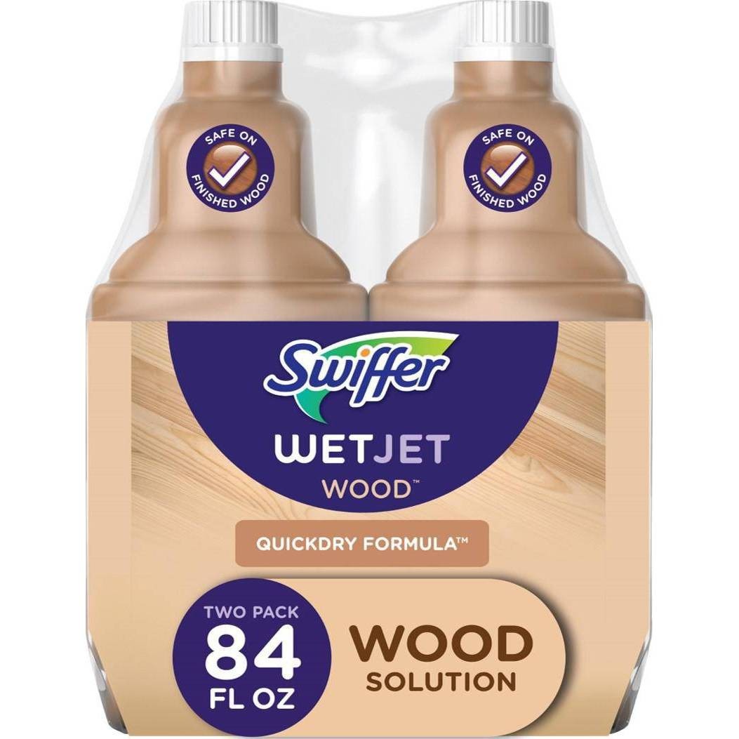 slide 1 of 8, Swiffer WetJet Quickdry Formula Wood Floor Cleaner - 2pk/84.4 fl oz, 2.5 ml