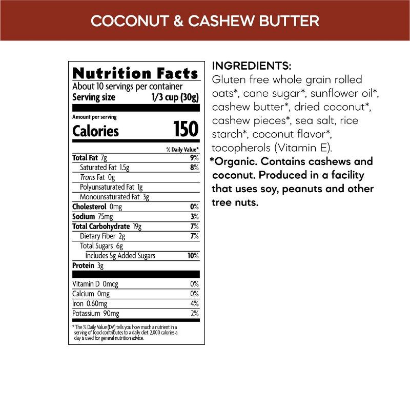 slide 6 of 6, Nature's Path Organic Gluten Free Coconut & Cashew Butter Granola - 11oz, 11 oz