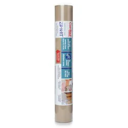 Con-Tact 18"x4' Zip-N-Fit Premium Non-Adhesive Ribbed Shelf Liner Taupe: Drawer & Cabinet Liners, Spot Clean, Beige