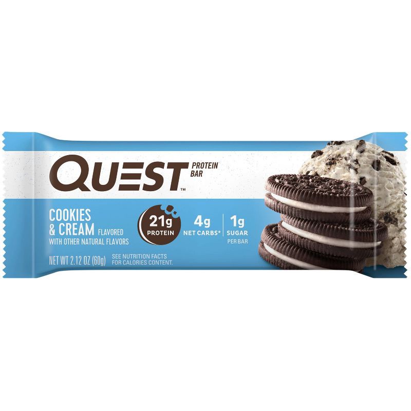 slide 4 of 7, Quest Nutrition 21g Protein Bar - Cookies & Cream - 4ct, 21 gram, 4 ct