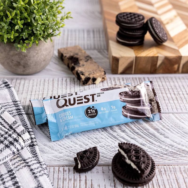 slide 7 of 7, Quest Nutrition 21g Protein Bar - Cookies & Cream - 4ct, 21 gram, 4 ct