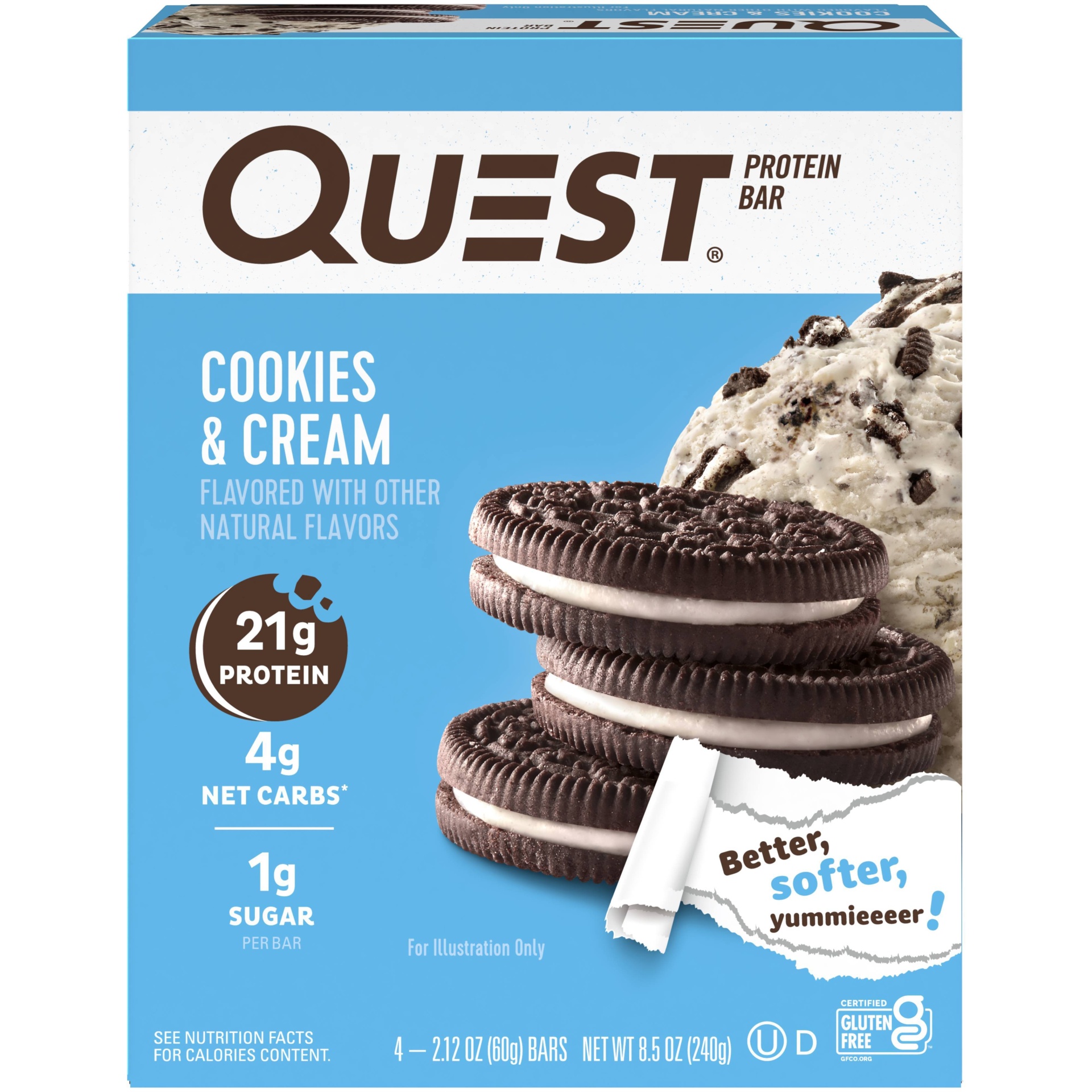 slide 1 of 5, Quest Nutrition Quest Protein Bar - Cookies & Cream - 4ct, 8.5 oz