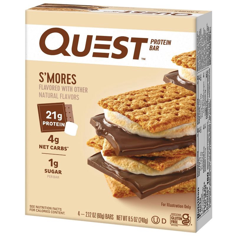 slide 2 of 7, Quest Nutrition 21g Protein Bar - S'mores - 4ct, 21 gram, 4 ct
