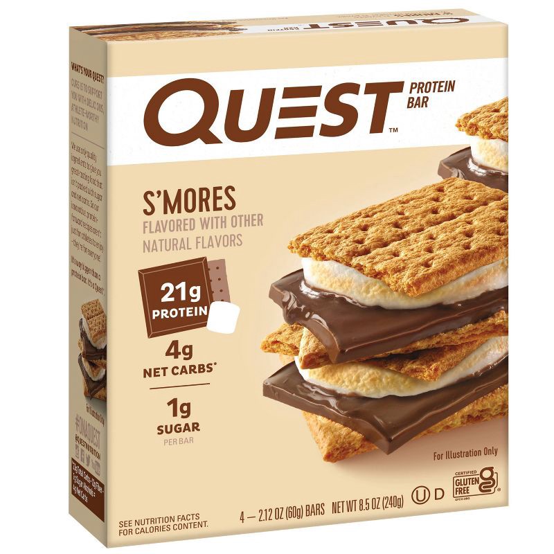 slide 3 of 7, Quest Nutrition 21g Protein Bar - S'mores - 4ct, 21 gram, 4 ct