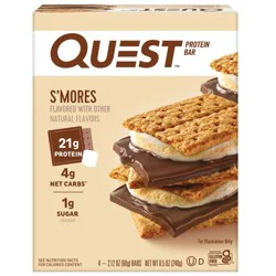 Quest Nutrition S'mores Whey Protein Bars - 21g Protein - 4ct