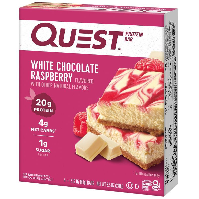 slide 2 of 6, Quest Nutrition 20g Protein Bar - White Chocolate Raspberry - 4ct, 20 gram, 4 ct