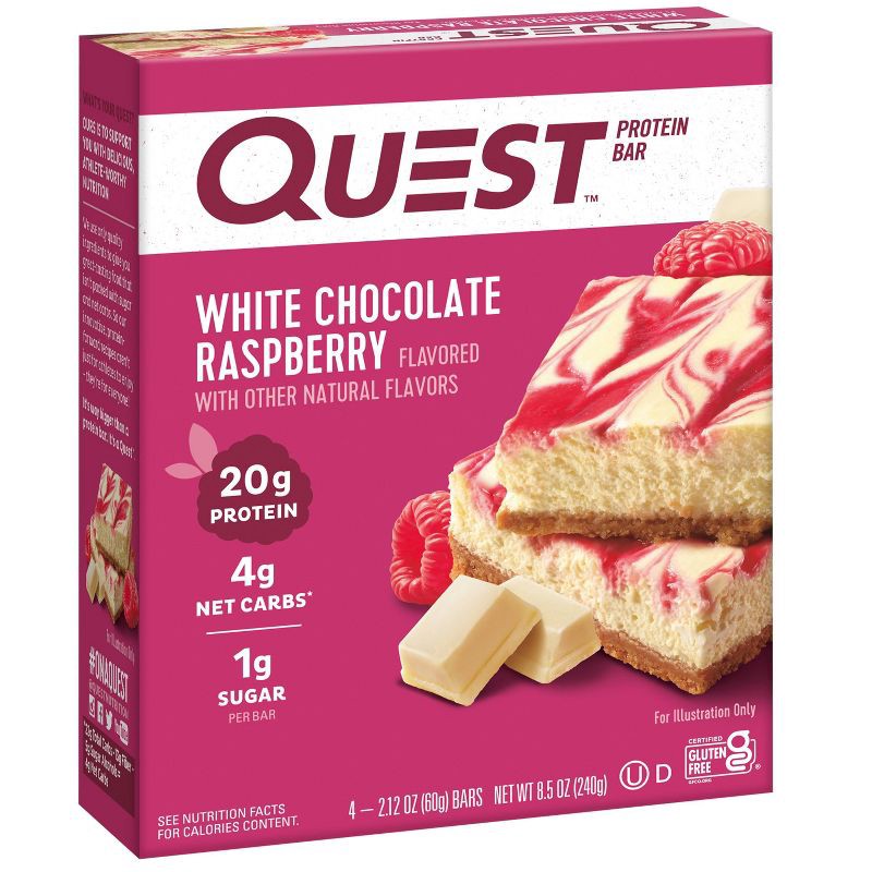 slide 3 of 6, Quest Nutrition 20g Protein Bar - White Chocolate Raspberry - 4ct, 20 gram, 4 ct