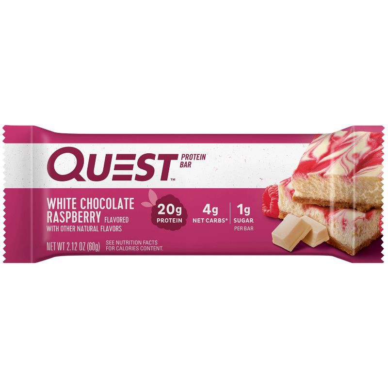 slide 4 of 6, Quest Nutrition 20g Protein Bar - White Chocolate Raspberry - 4ct, 20 gram, 4 ct
