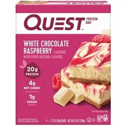 Quest Nutrition White Chocolate Raspberry Whey Protein Bars - 20g Protein - 4ct