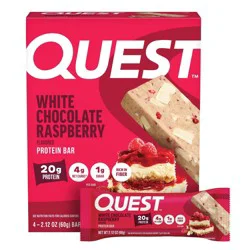 Quest Nutrition White Chocolate Raspberry Whey Protein Bars - 20g Protein - 4ct: Chewy, Ready-to-Eat Snack