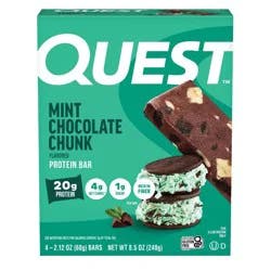 Quest Nutrition Mint Chocolate Chunk Whey Protein Bars - 20g Protein - 4ct