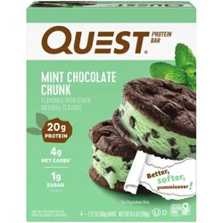 Quest Nutrition Mint Chocolate Chunk Whey Protein Bars - 20g Protein - 4ct