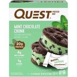 Quest Nutrition Mint Chocolate Chunk Whey Protein Bars - 20g Protein - 4ct