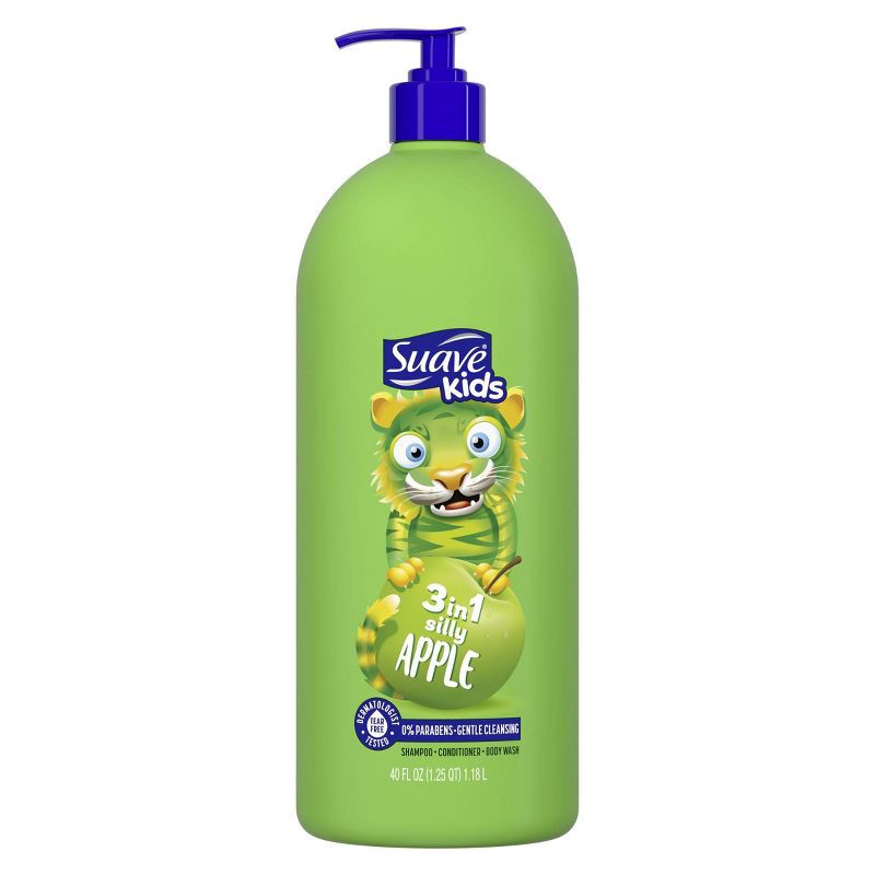 slide 2 of 7, Suave Kids Apple 3-in-1 Shampoo + Conditioner + Bodywash - 40 fl oz, 40 fl oz