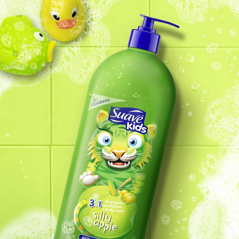 slide 7 of 7, Suave Kids Apple 3-in-1 Shampoo + Conditioner + Bodywash - 40 fl oz, 40 fl oz