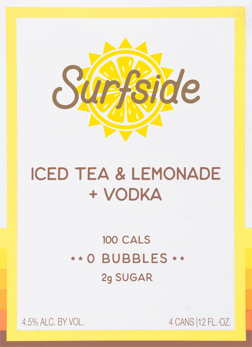 slide 10 of 13, Surfside Iced Tea & Lemonade + Vodka 4 - 12 fl oz Cans, 4 ct