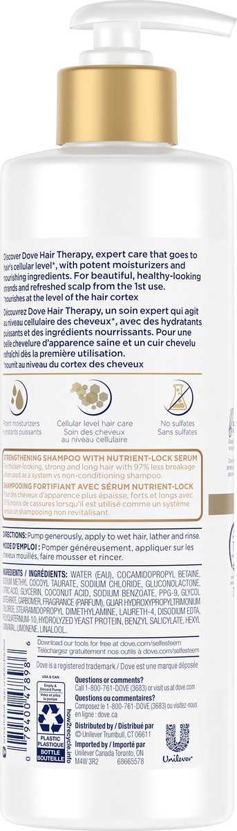 slide 4 of 5, Dove Hair Therapy Shampoo Breakage Remedy, 13.5 fl oz, 