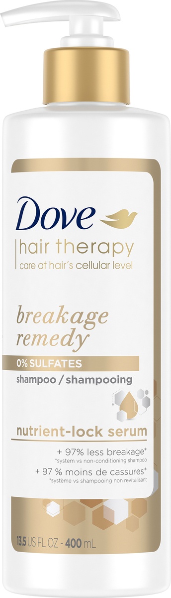 slide 5 of 5, Dove Hair Therapy Shampoo Breakage Remedy, 13.5 fl oz, 