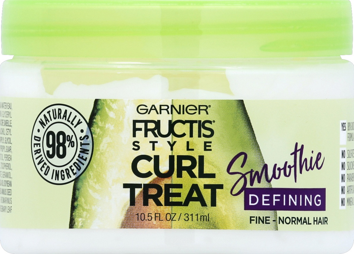 slide 2 of 2, Garnier Fructis Style Curl Treat Smoothie Defining Leave-In Styler For Soft Curls, 10.5 oz