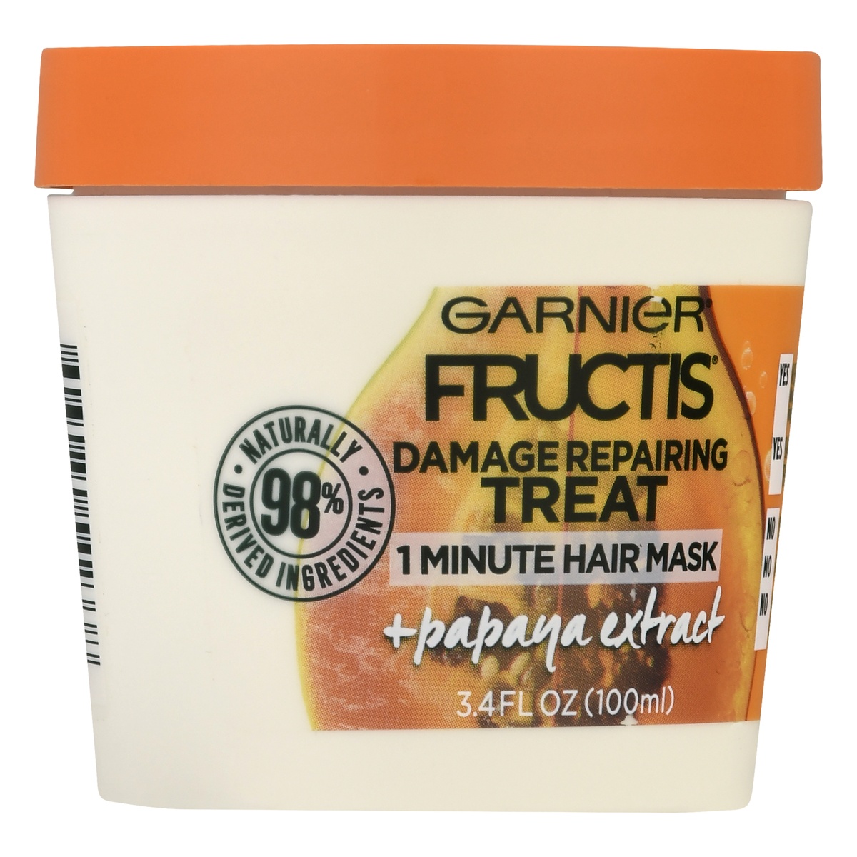 slide 2 of 9, Garnier Damage Repairing Treat Papaya Extract Hair Mask, 3.4 fl oz