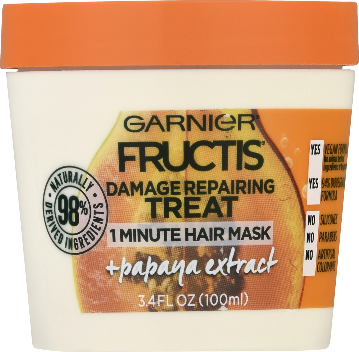 slide 6 of 9, Garnier Damage Repairing Treat Papaya Extract Hair Mask, 3.4 fl oz
