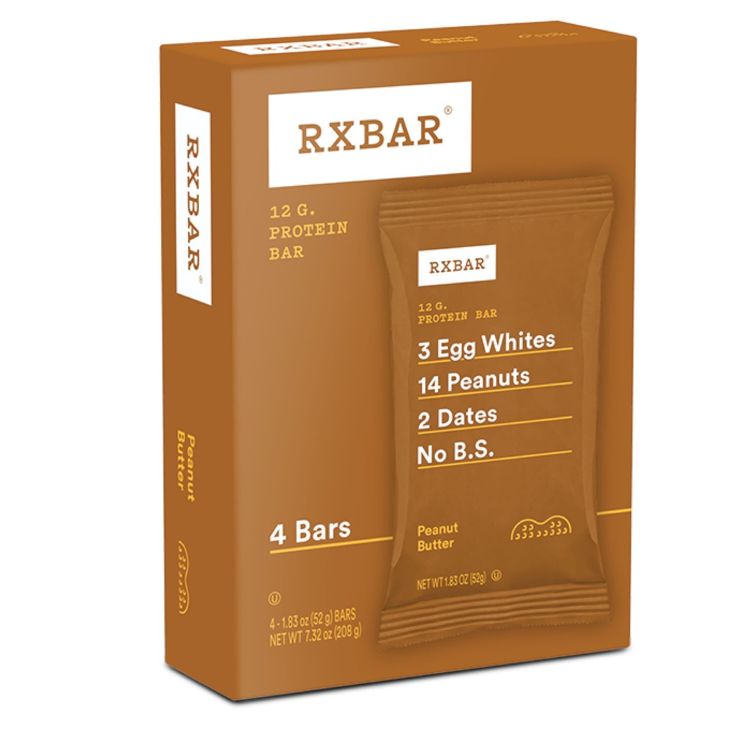 slide 1 of 1, RXBAR Peanut Butter Protein Bars - 4ct, 4 ct