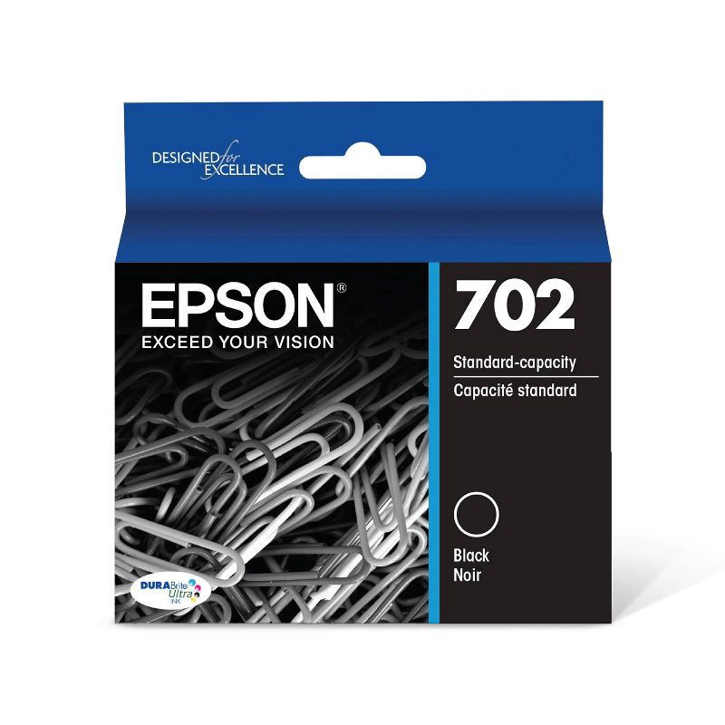 slide 1 of 7, Epson 702 Single Ink Cartridge - Black (T702120-CP), 1 ct