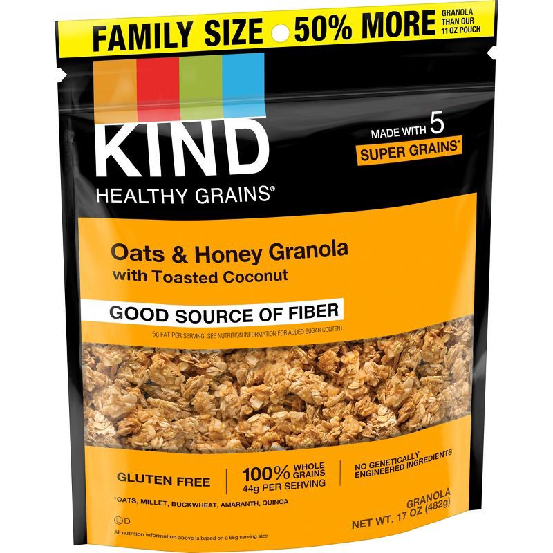 slide 3 of 9, KIND Oats & Honey Clusters Granola - 17oz, 17 oz