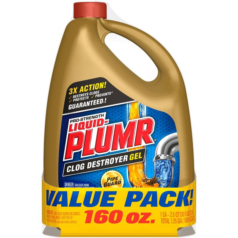 slide 2 of 10, Liquid-Plumr Pro-Strength Full Clog Destroyer Plus PipeGuard - 80 fl oz/2ct, 80 fl oz, 2 ct