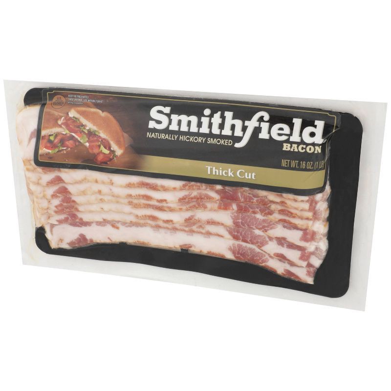 slide 3 of 3, Smithfield Thick Cut Hickory Smoked Bacon - 16oz, 16 oz