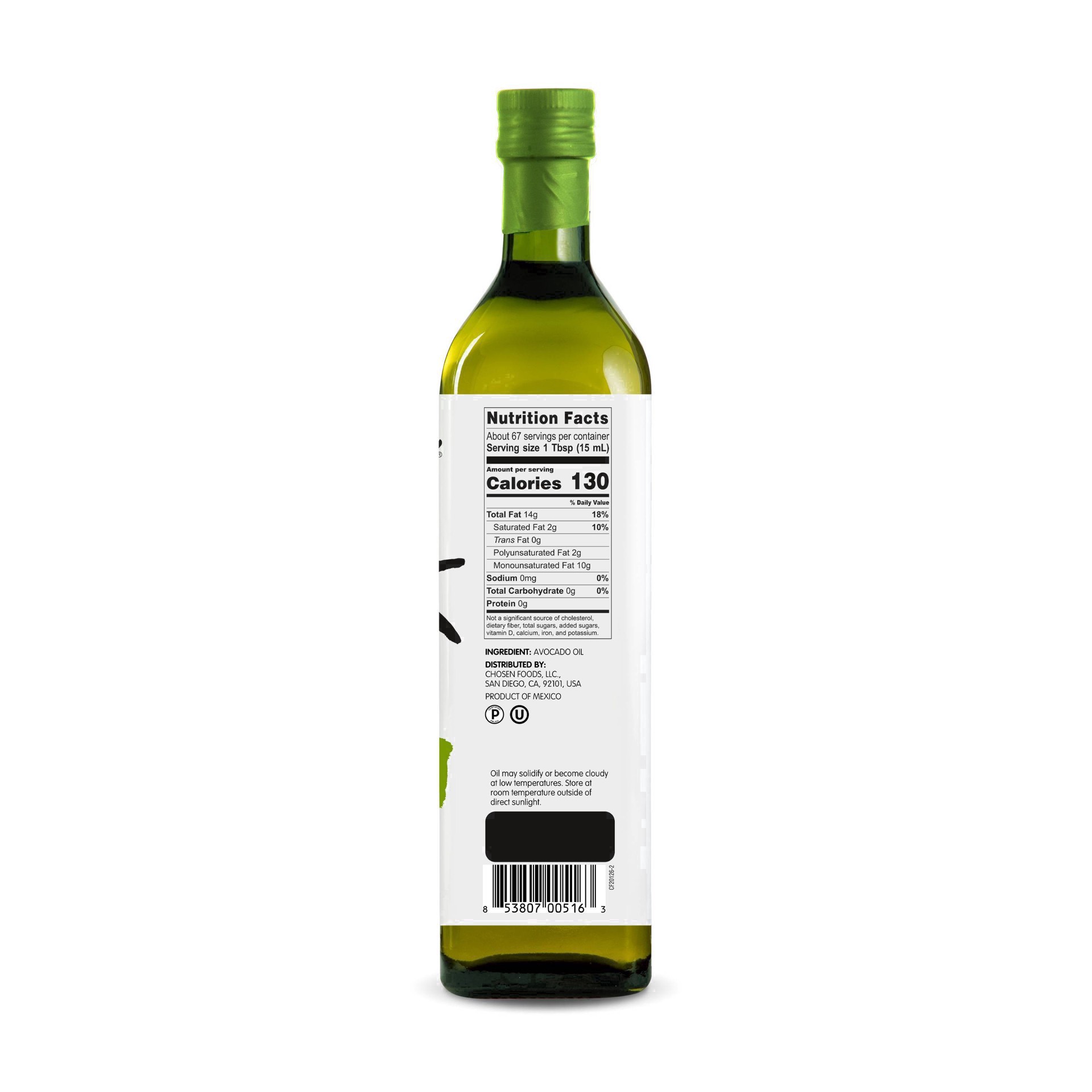 slide 37 of 65, Chosen Foods 100% Pure Avocado Oil 25.4 fl oz, 25.4 fl oz