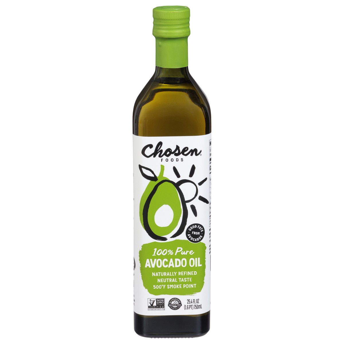 slide 1 of 65, Chosen Foods 100% Pure Avocado Oil 25.4 fl oz, 25.4 fl oz