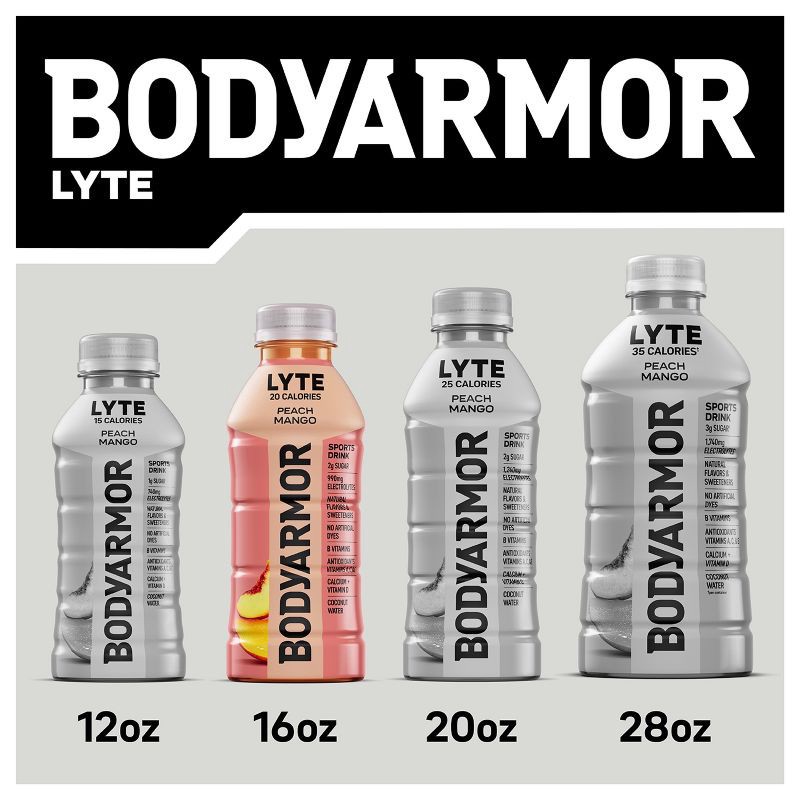 slide 5 of 6, BODYARMOR LYTE Peach Mango - 16 fl oz Bottle, 16 fl oz
