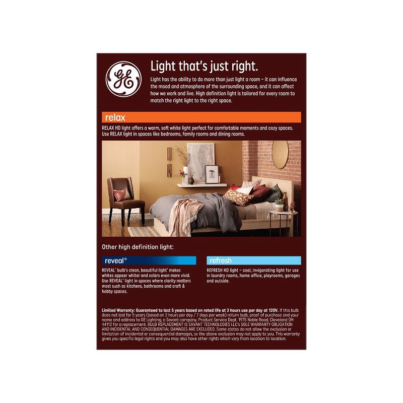 slide 3 of 7, GE Household Lighting GE 65W Relax BR40 LED Indoor Floodlight Bulb Soft White, 1 ct