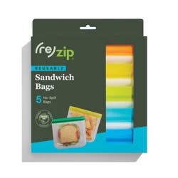 (re)zip Reusable Leakproof Flat Sandwich Lunch Bags - 5pk