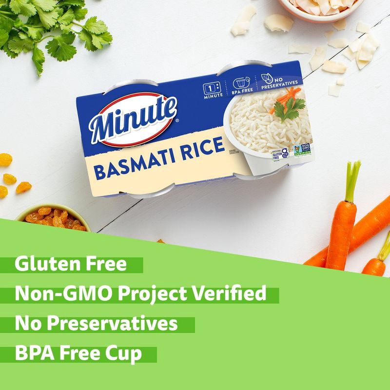 slide 3 of 9, Minute Rice Gluten Free to Serve Basmati Rice Cups - 8.8oz-2ct, 2 ct; 8.8 oz