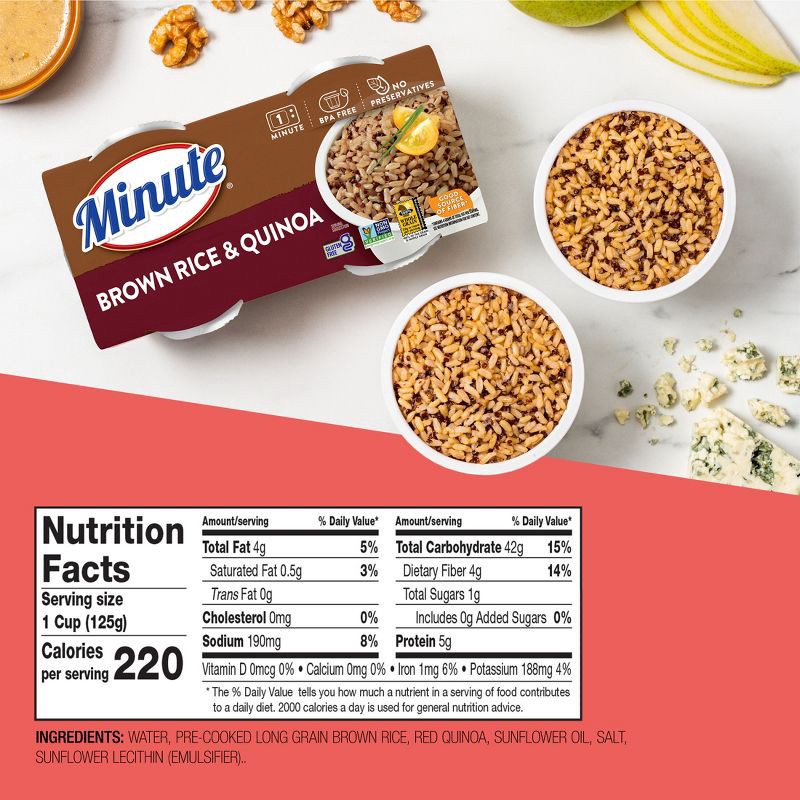 slide 8 of 10, Minute Rice Gluten Free to Serve Brown Rice & Quinoa Cups -2ct, 2 ct