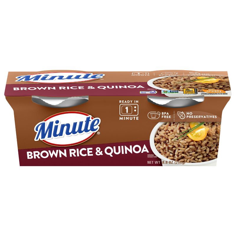 slide 1 of 8, Minute Rice Gluten Free to Serve Brown Rice & Quinoa Cups -2ct, 2 ct