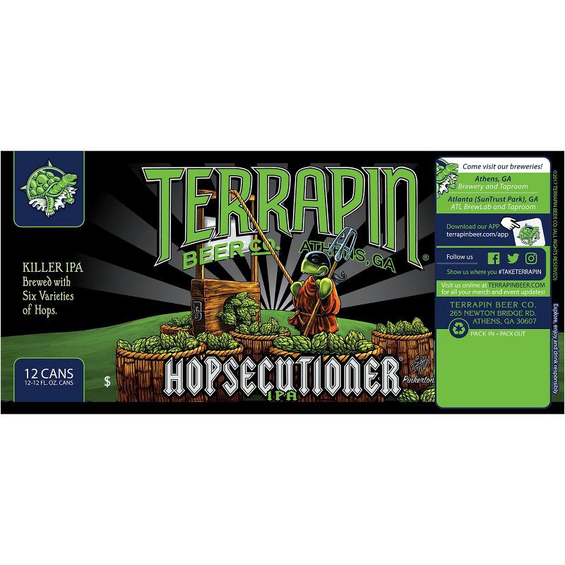 slide 9 of 9, Terrapin Beer Co. Terrapin Hopsecutioner IPA Beer - 12pk/12 fl oz Cans, 12 ct; 12 fl oz