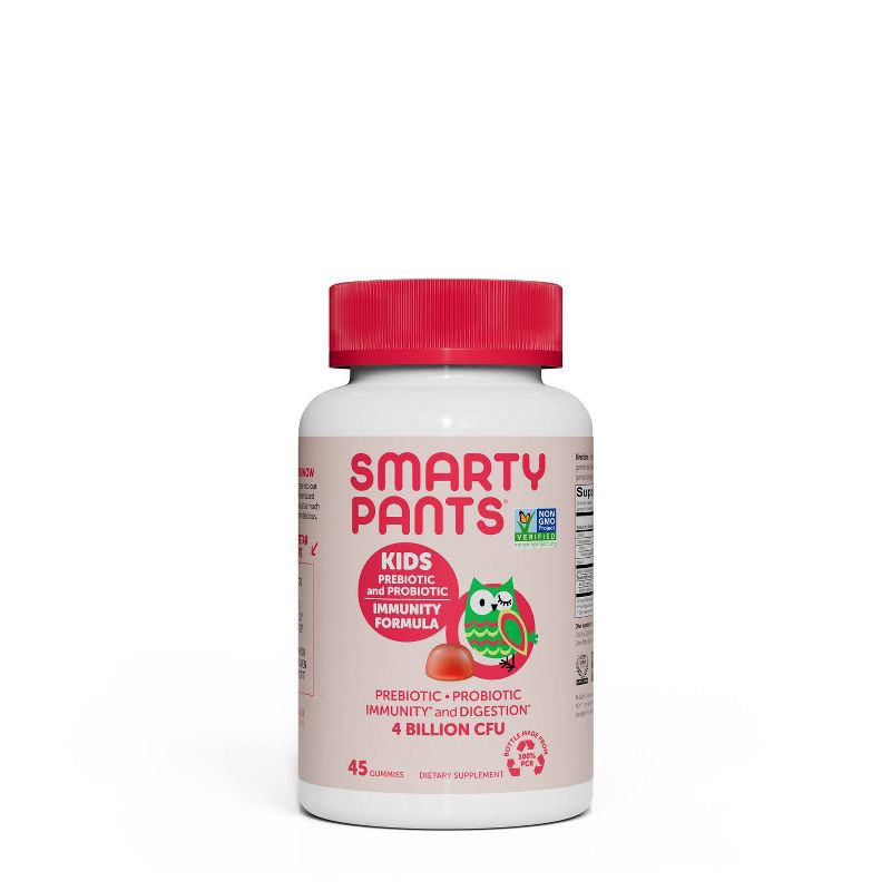 slide 2 of 5, SmartyPants Kids Prebiotic & Probiotic Immunity & Digestive Health Gummy Vitamins - Strawberry Crème - 45 ct, 45 ct