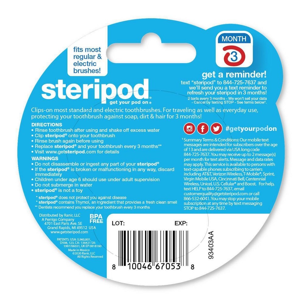slide 5 of 5, Steripod Toothbrush Cover - Trial Size, 1 ct