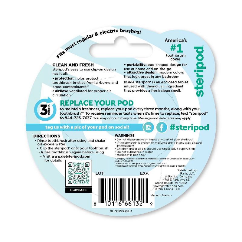 slide 8 of 8, Steripod Toothbrush Cover - Trial Size - 1ct, 1 ct