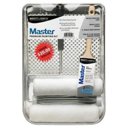 Master Painting Kit 9": Paint Roller & Angle Brushes for Walls, 5-Piece Set