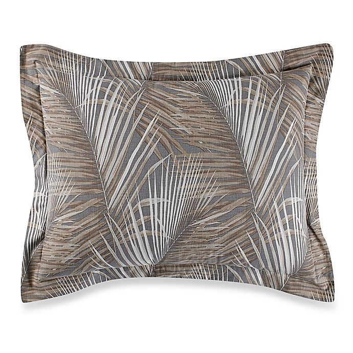 slide 1 of 1, Tommy Bahama Raffia Palms Standard Pillow Sham - Pewter, 1 ct