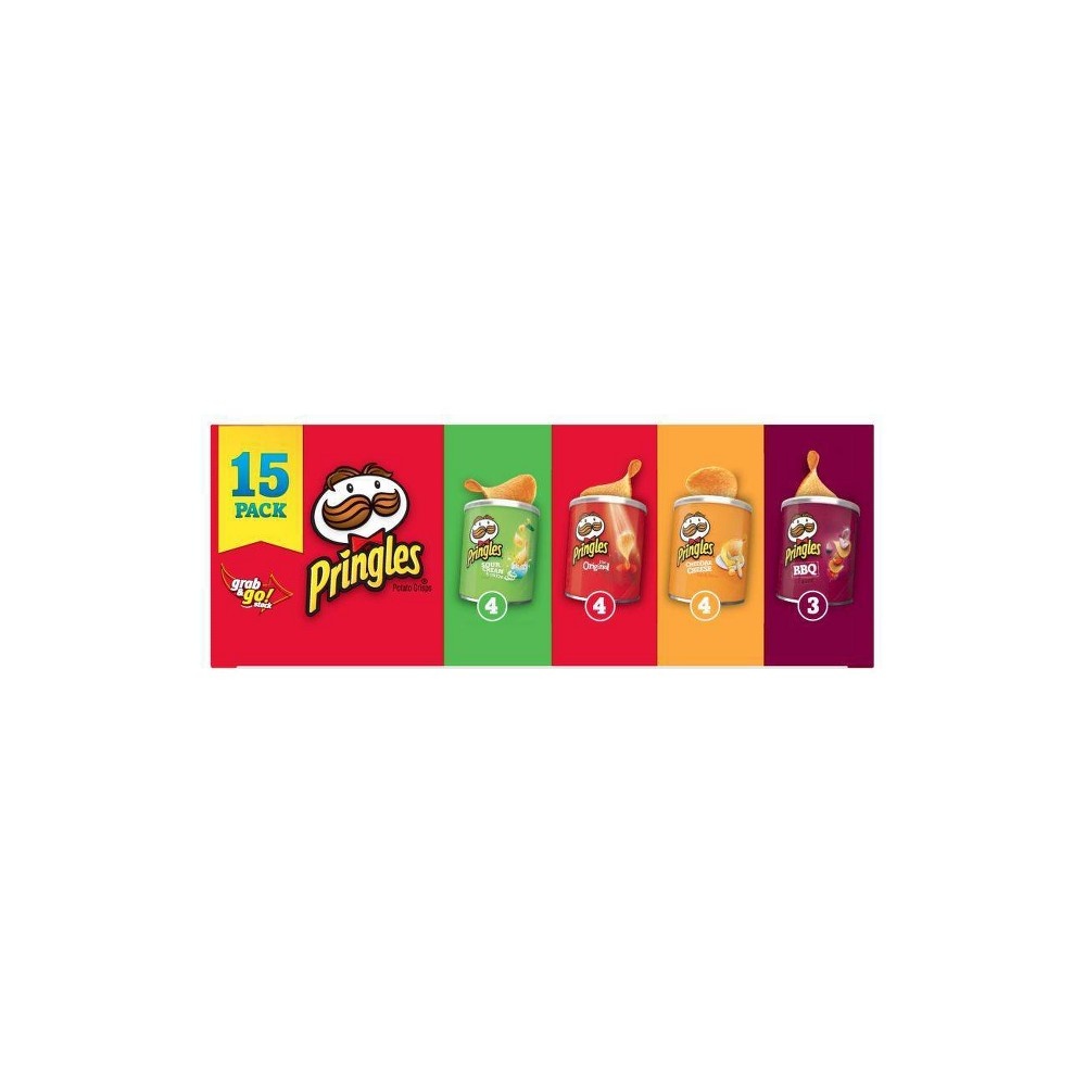 slide 10 of 10, Pringles Grab & Go Variety Pack Potato Crisps Chips, 20.6 oz, 15 ct