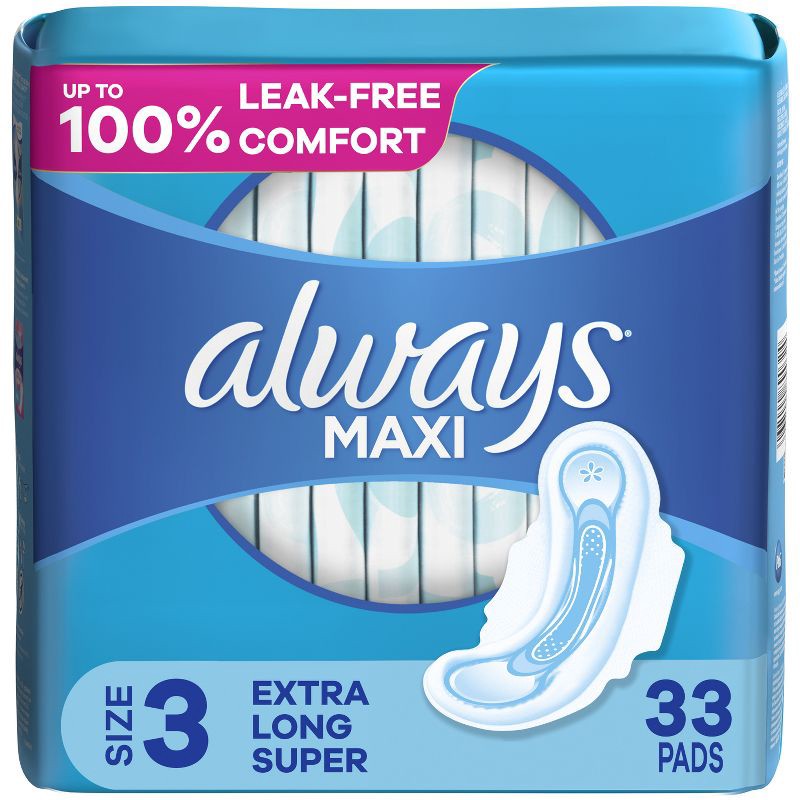 slide 1 of 1, Always Maxi Extra Long Super Pads - Size 3 - 33ct, 33 ct