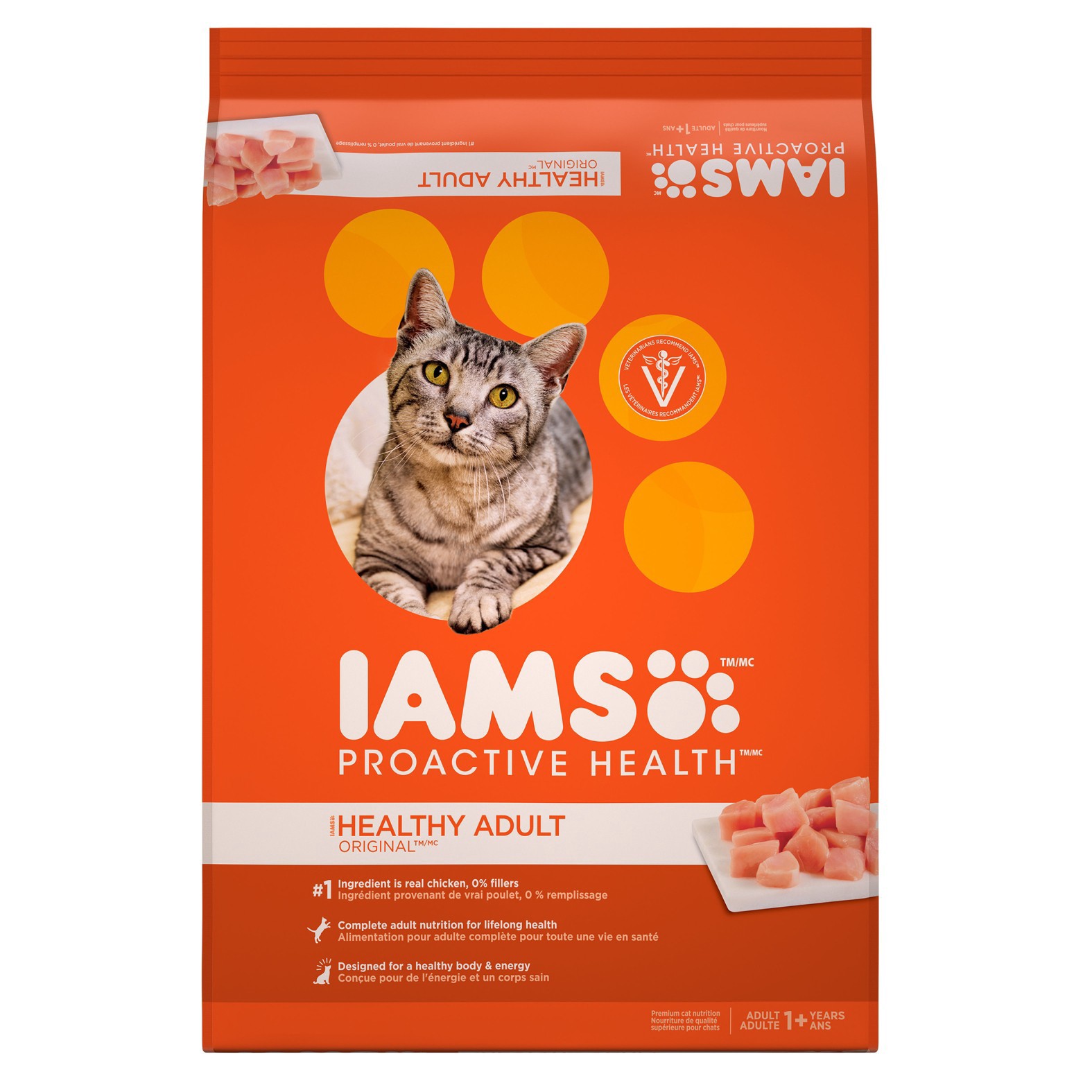 slide 6 of 7, IAMS Proactive Health with Chicken Adult Premium Dry Cat Food - 22lbs, 22 lb