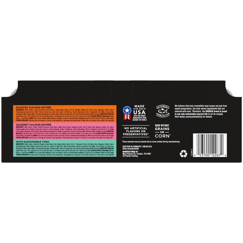 slide 2 of 5, Sheba Perfect Portions Cuts In Gravy Chicken, Salmon & Tuna Entrée Premium Adult Wet Cat Food - 2.6oz/18ct Variety Pack, 2.6 oz, 18 ct